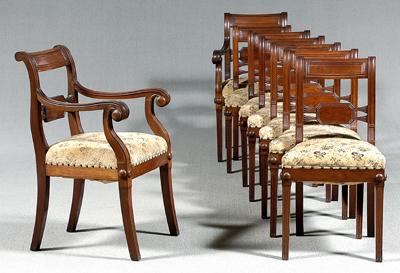 Appraisal: Set of eight Cuban dining chairs very heavy mahogany construction