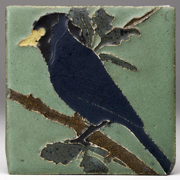 Appraisal: VAN BRIGGLE Tile decorated in cuenca with an indigo Stellar