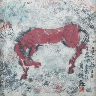 Appraisal: th Century Primitive Style Korean Horse Painting By unknown Korean