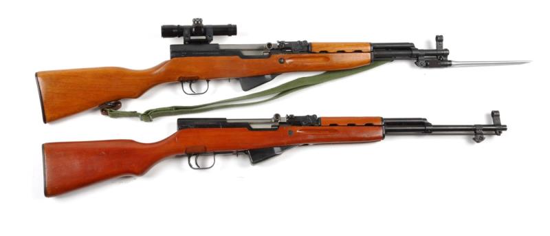 Appraisal: Lot Of SKS Semi-Automatic Rifles Serial Both rifles are chambered