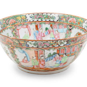 Appraisal: A Chinese Rose Medallion Porcelain Punch Bowl Late th Early