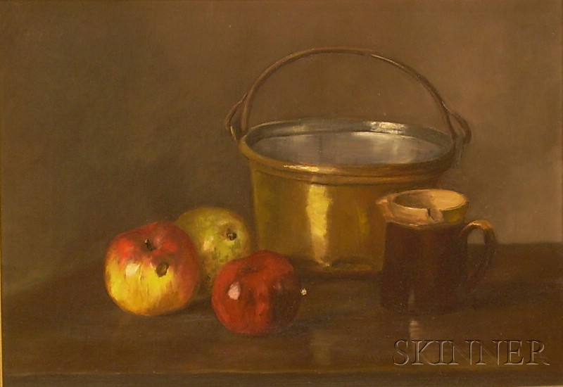 Appraisal: Framed Oil on Canvas Still Life of Fruit with a