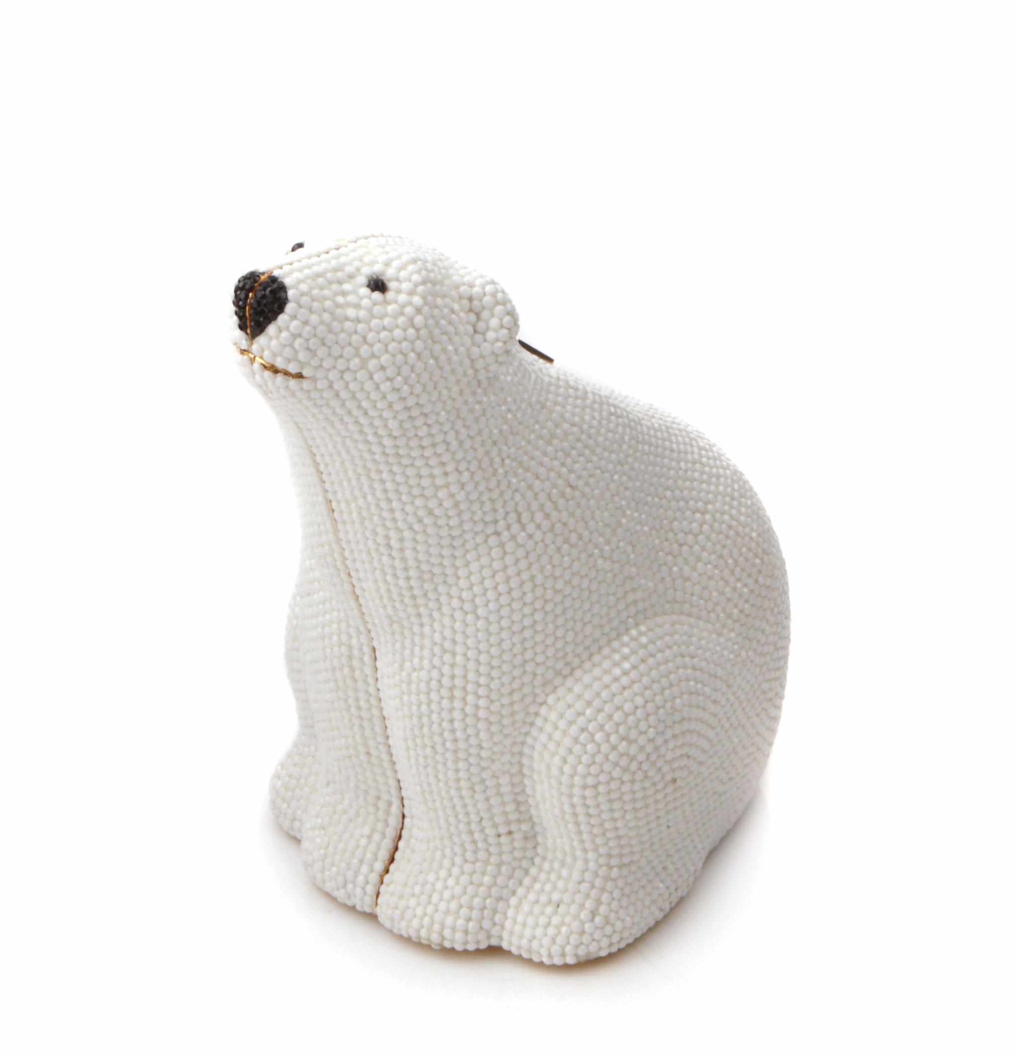 Appraisal: A Judith Leiber white crystal polar bear minaudire interior with