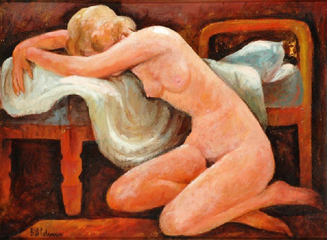 Appraisal: Bill Coleman - Weeping Nude oil on canvasboard signed 'Bill