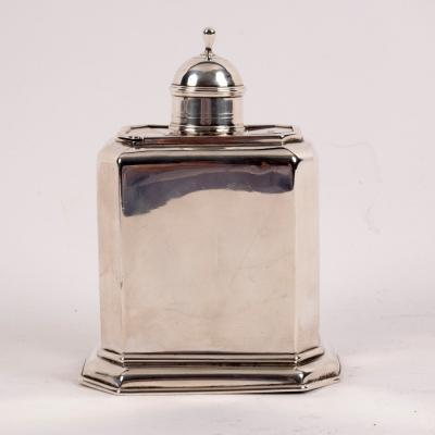 Appraisal: A Queen Anne style silver tea caddy George Unite London