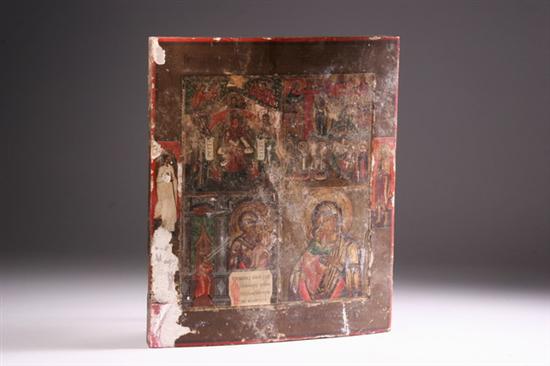 Appraisal: RUSSIAN QUADRIPARTITE ICON late th - early th century The