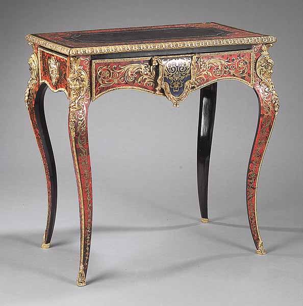 Appraisal: A Good Louis XV-Style Ebonized and Gilt Bronze-Mounted Boullework Writing