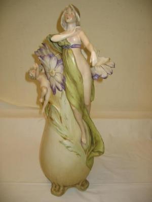 Appraisal: A ROYAL DUX PORCELAIN VASE of baluster form with applied