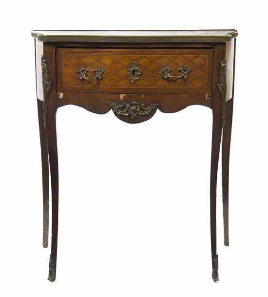 Appraisal: A Louis XVI Style Parquetry and Gilt Metal Mounted Console