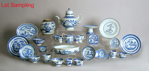 Appraisal: Large group of Chinese export blue and white porcelain