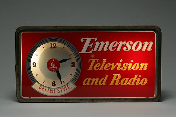 Appraisal: An Emerson illuminated Television amp Radio sign circa height in