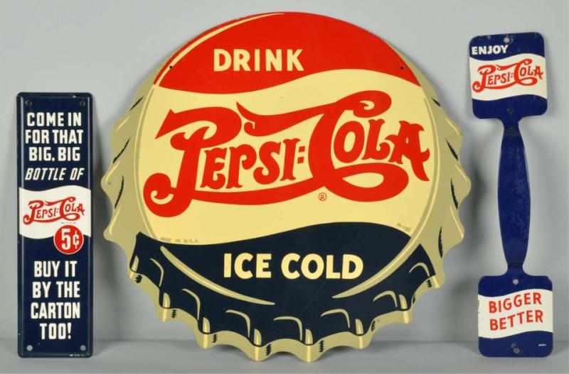 Appraisal: Lot of Pepsi-Cola Items Description Includes one s die-cut flat