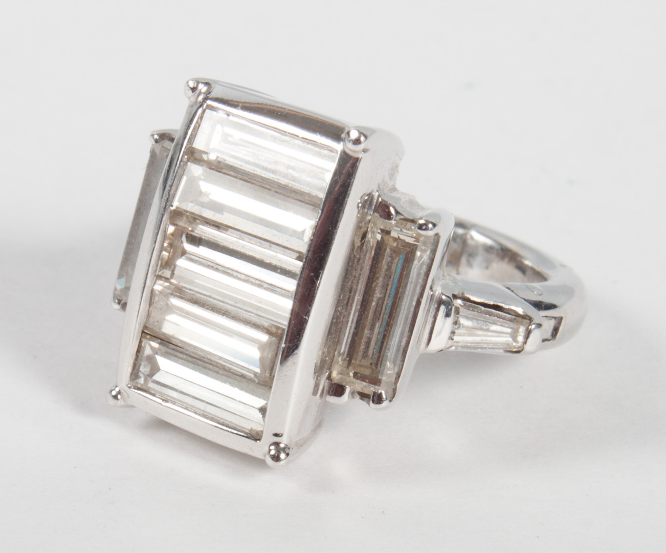 Appraisal: Art Deco K white gold and diamond ring adjustable ring