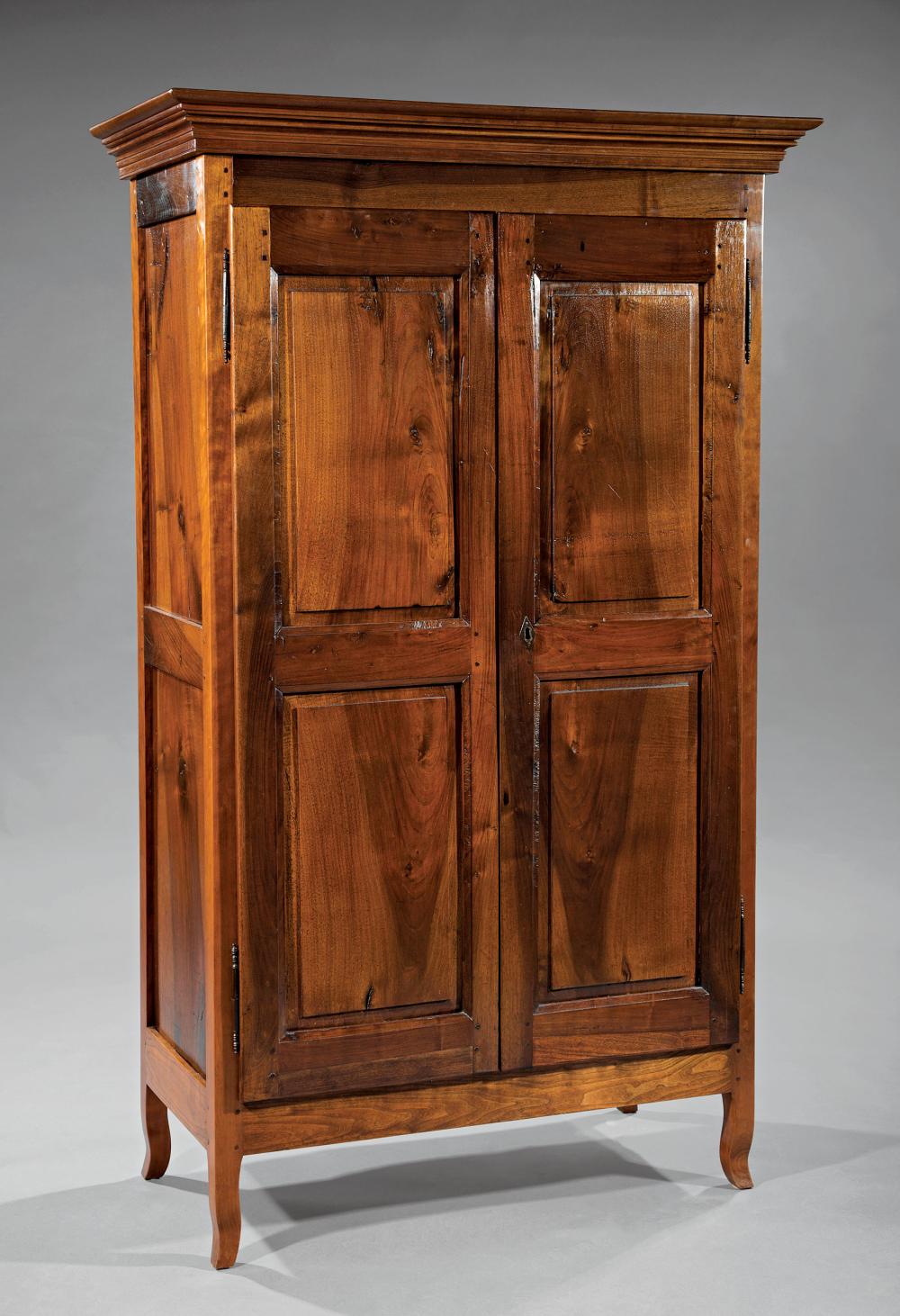 Appraisal: Louisiana Cherrywood Petite Armoire early th c and later stepped