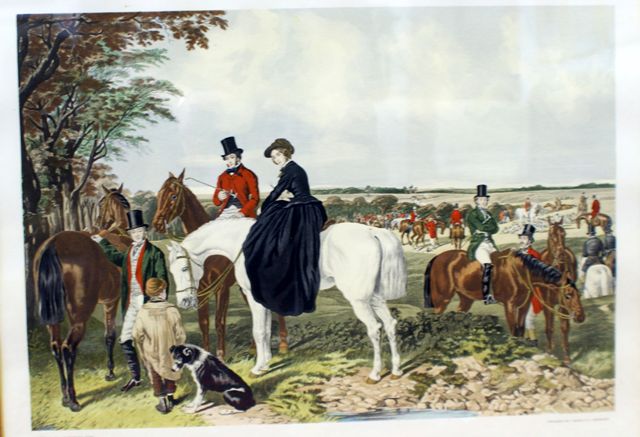 Appraisal: A pair of English Hunting engravings painted by J F