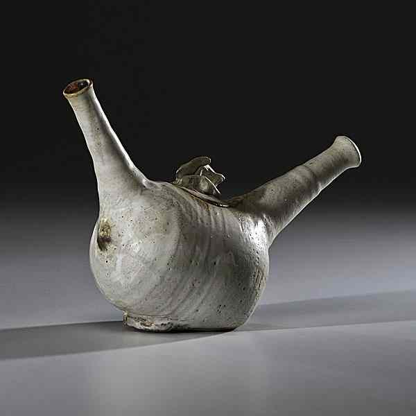 Appraisal: Toshiko Takaezu - USA Double Spouted Teapot ca Stoneware ht