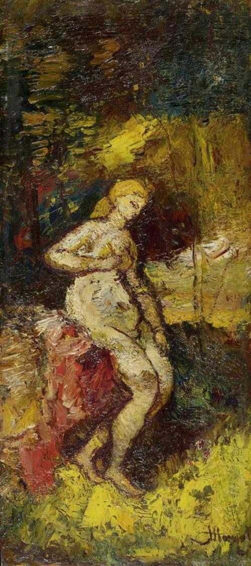 Appraisal: MONTICELLI ADOLPHE JOSEPH THOMAS Marseille La grande baigneuse Circa Oil