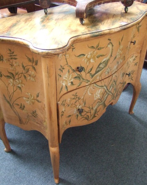 Appraisal: A th century painted and flower decorated commode of Rococo