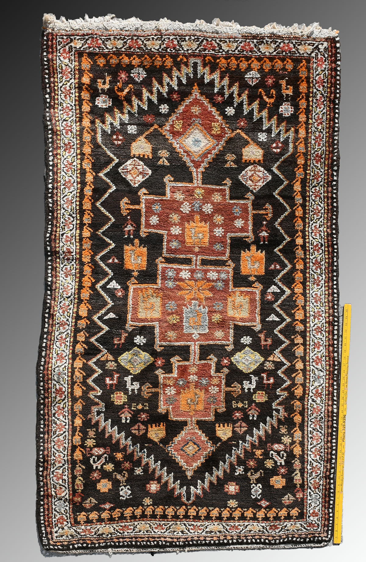 Appraisal: SEMI-ANTIQUE PERSIAN OR KURD-PERSIAN HAND KNOTTED WOOL RUG ' ''