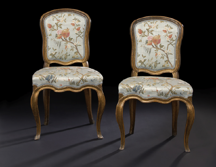 Appraisal: Pair of Northern European Gilded Fruitwood Sidechairs fourth quarter th