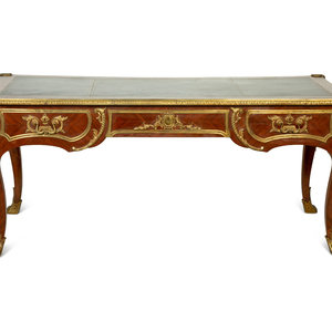 Appraisal: A Louis XV Style Gilt Bronze Mounted Kingwood Bureau Plat