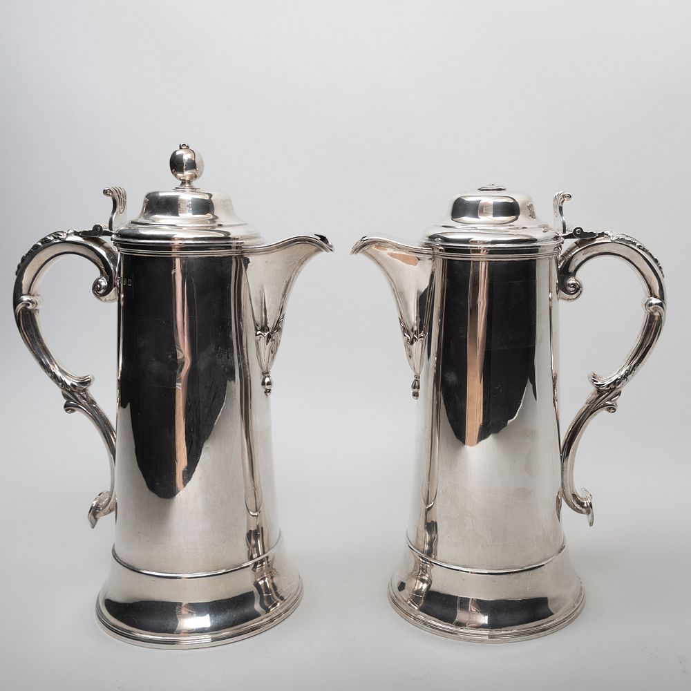 Appraisal: Pair of Victorian Scottish Silver Pitchers Mark of Kerr Phillips