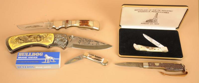 Appraisal: Lot of Folding Knives Includes Queen City boxed Drakes Well