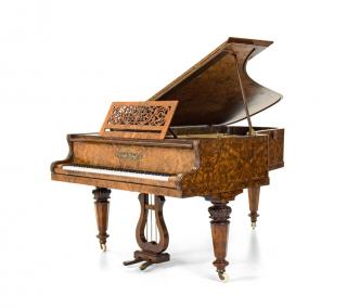 Appraisal: A COLLARD COLLARD BURL WALNUT GRAND PIANO London England Late