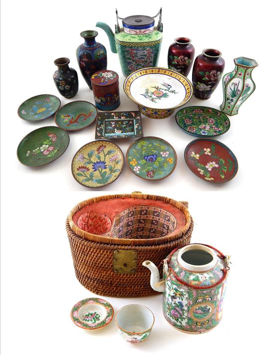 Appraisal: ASIAN late th th C Chinese and Japanese dishes including