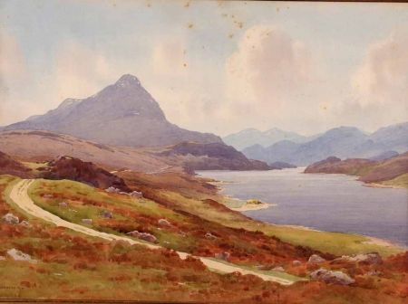 Appraisal: GEORGE DRUMMOND FISH - IRISH Signed Watercolour Lough Corrib with