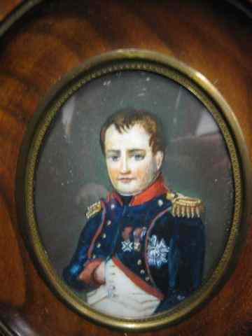 Appraisal: Miniature Painting on Ivory of Napoleonin uniform oval image area