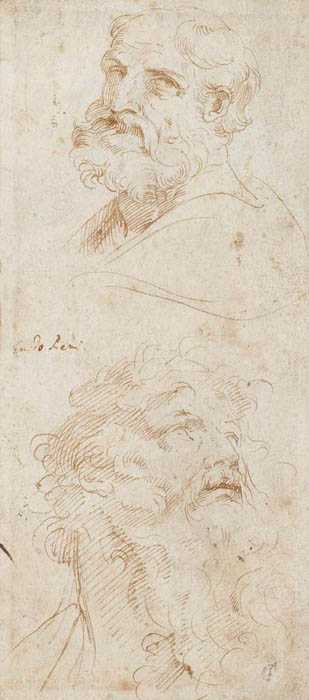 Appraisal: RENI GUIDO Bologna attributed Heads of two bearded men two