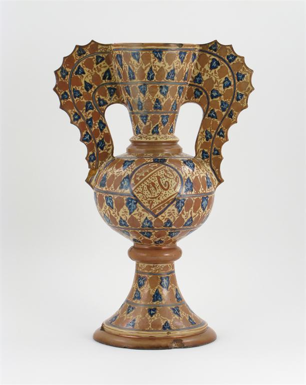 Appraisal: A Hispano-Moresque style winged lustre vase