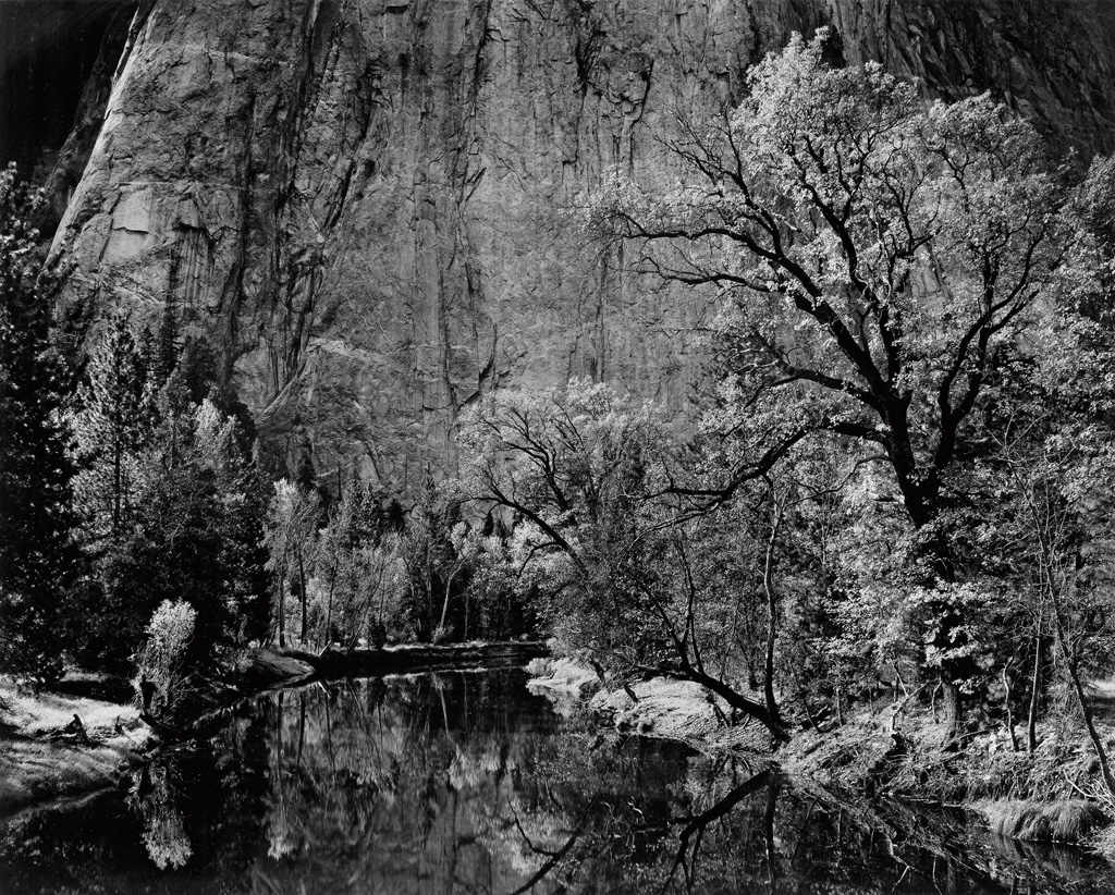 Appraisal: ANSEL ADAMS - River Cliffs Autumn Yosemite Valley California Silver