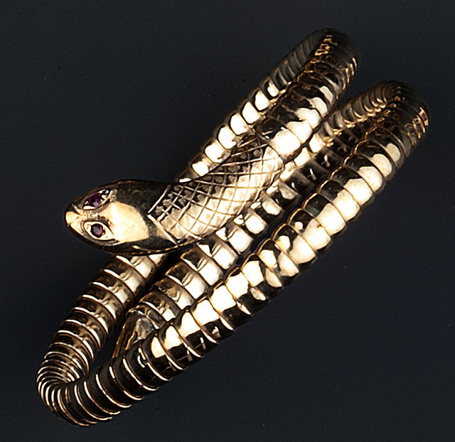 Appraisal: A CT GOLD SERPENT BRACELET BY CROPP FARR designed as