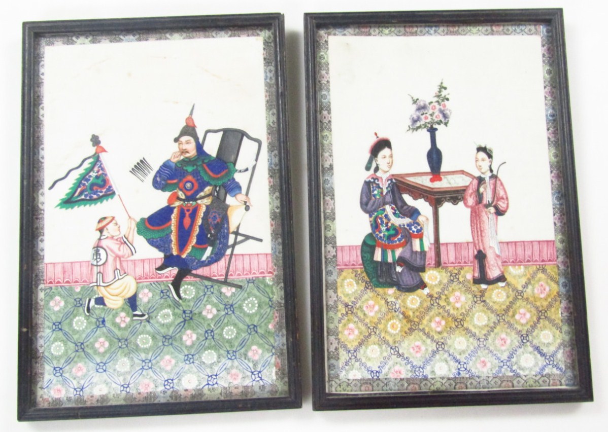 Appraisal: Chinese Republican School Figure of a gentleman beside child and