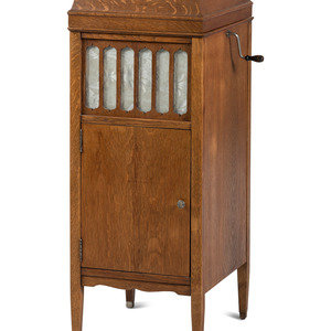 Appraisal: An Edison Amberola Phonograph Oak Cabinet Orange New Jersey Circa