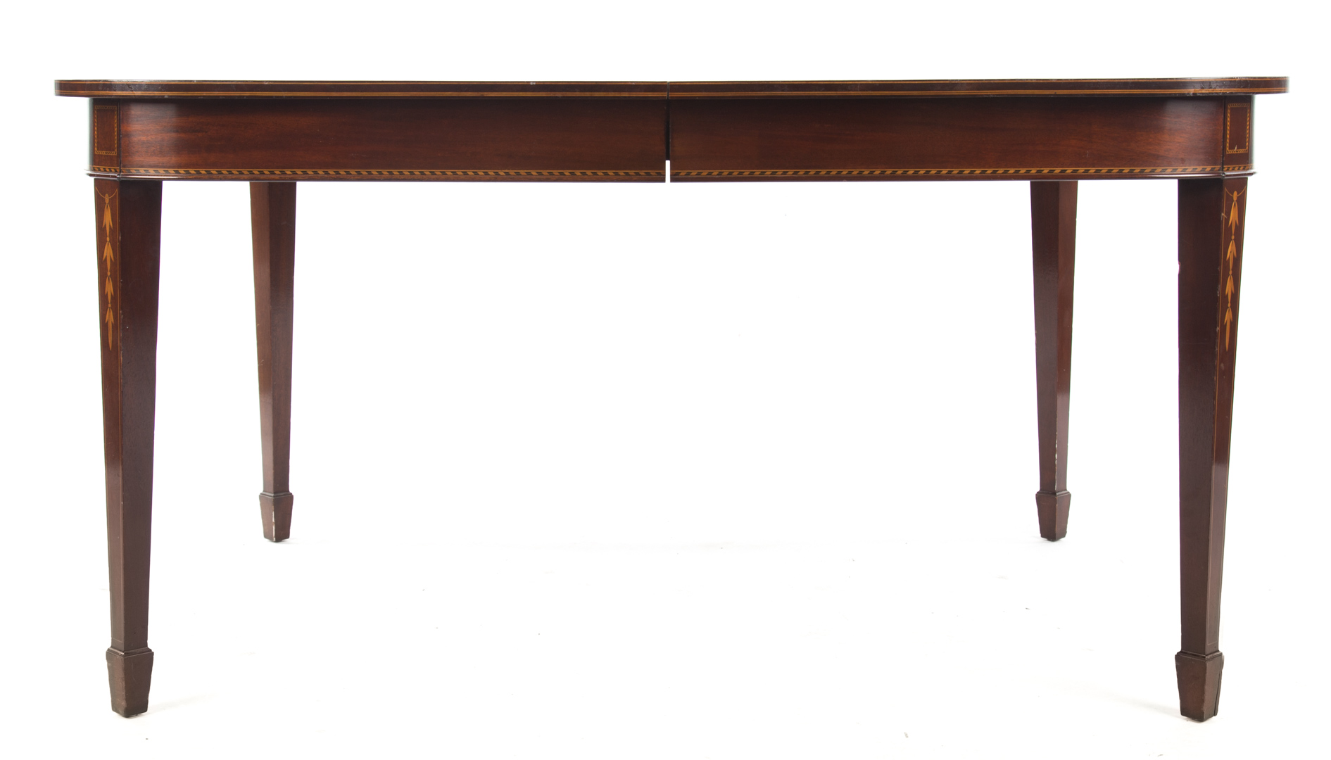 Appraisal: Potthast Bros Federal style mahogany dining table Baltimore th century