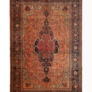 Appraisal: A Feraghan Sarouk Wool Rug Late th Century feet inches