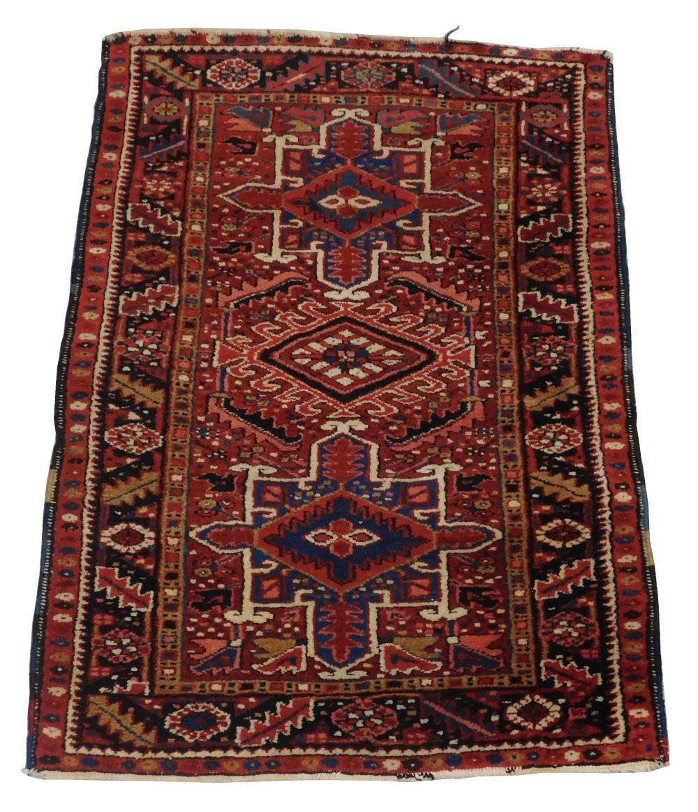 Appraisal: RUG Semi-Antique Persian Karaja scatter rug ' x ' wool