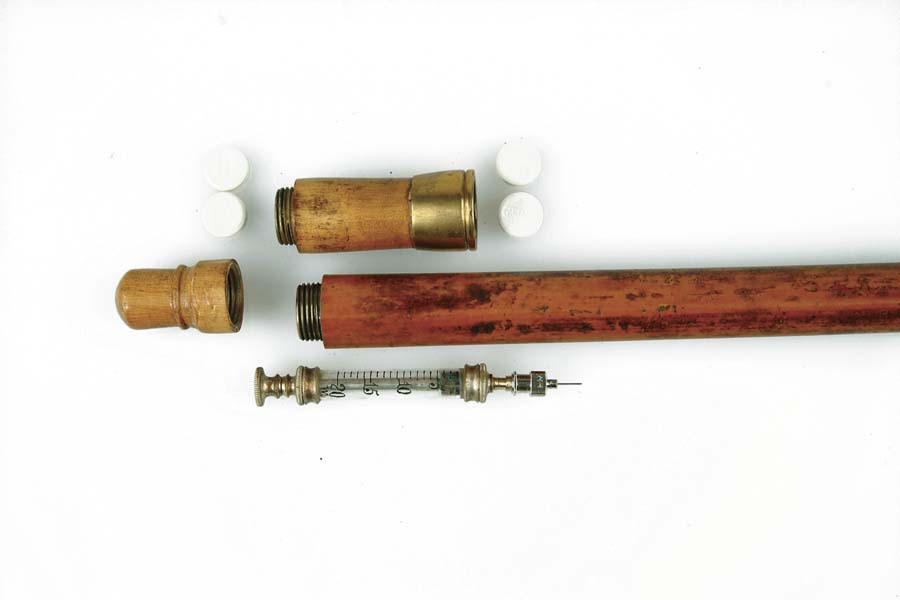 Appraisal: DOCTORS CANE th C made gadget top with th C