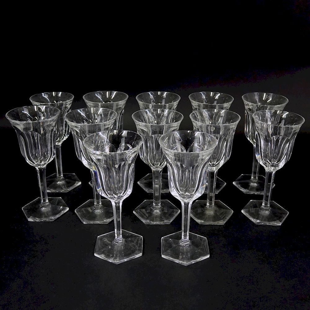 Appraisal: Twelve Baccarat Malmaison White Wine Glasses Twelve Baccarat Malmaison White