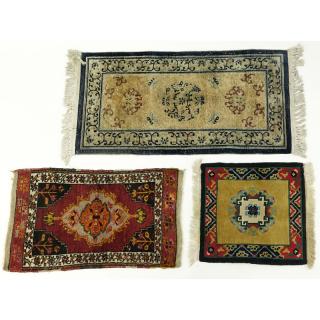 Appraisal: Collection of Three Semi-Antique Rugs Each contains some discoloration wear