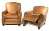 Appraisal: PAIR OF RECLINERS - Pair of brown leather covered Barcaloungers