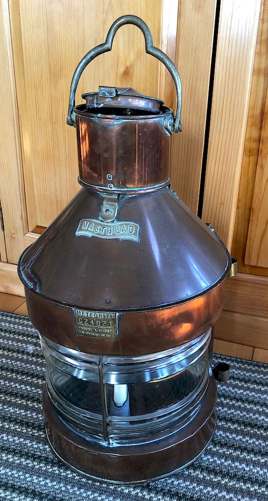 Appraisal: Meteorite C Copper Masthead Ship's Lantern Exclusive on Bidsquare Meteorite