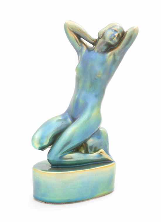 Appraisal: A Zsolnay Porcelain Figure having an iridescent glaze and depicting