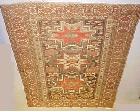 Appraisal: Antique Shirvan scatter rug three large center medallions brown gold