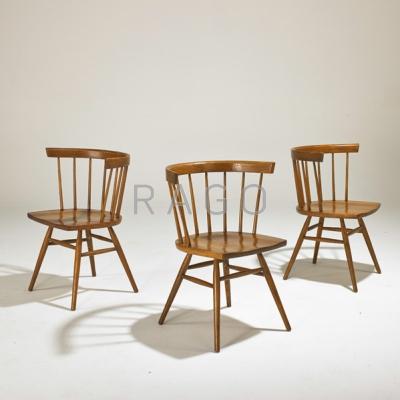 Appraisal: GEORGE NAKASHIMA KNOLL ASSOCIATES Set of three side chairs USA