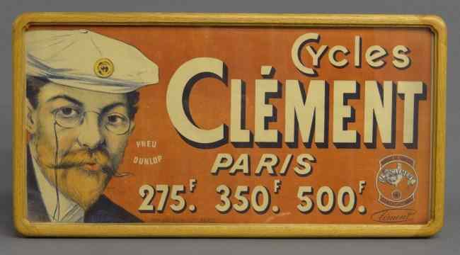 Appraisal: Early French poster ''Cycles Clement Paris'' artist T H Tichon