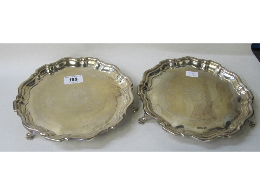 Appraisal: Pair of silver card trays Sheffield